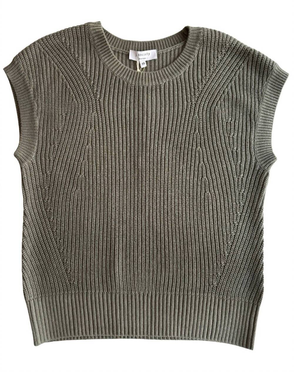 NEW J. SOCIETY women's shaker crew vest in green
